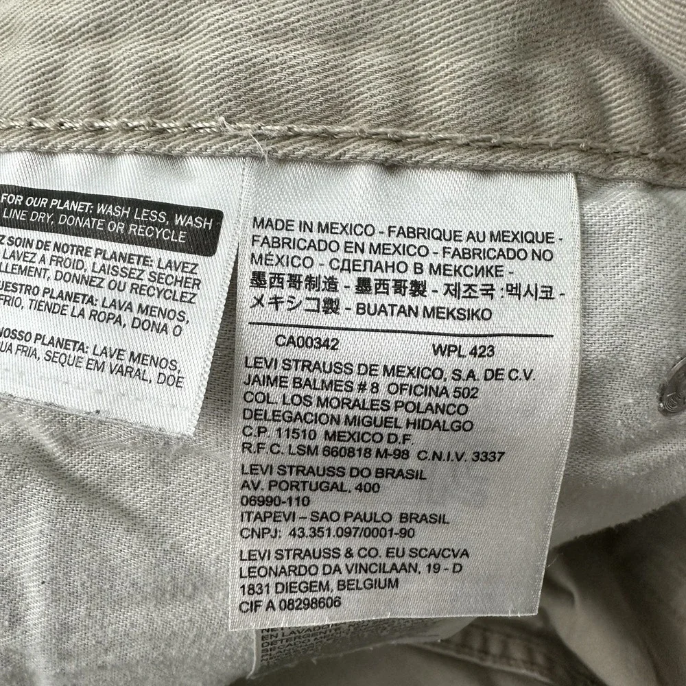 Levi’s 559 Relaxed Straight Jeans Mens 36x34 Beige Khaki Twill 100% Cotton